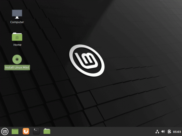 Vyberte položku Inštalovať Linux Mint